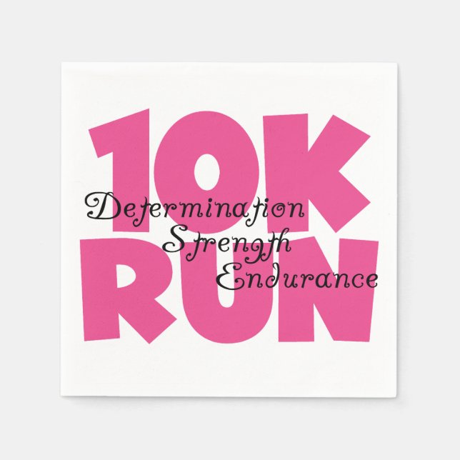 10K Run Pink Sports Running Napkin (Front)