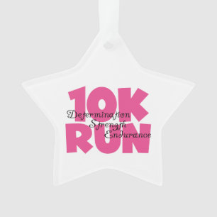 10K Run Pink Sports Running Ornament
