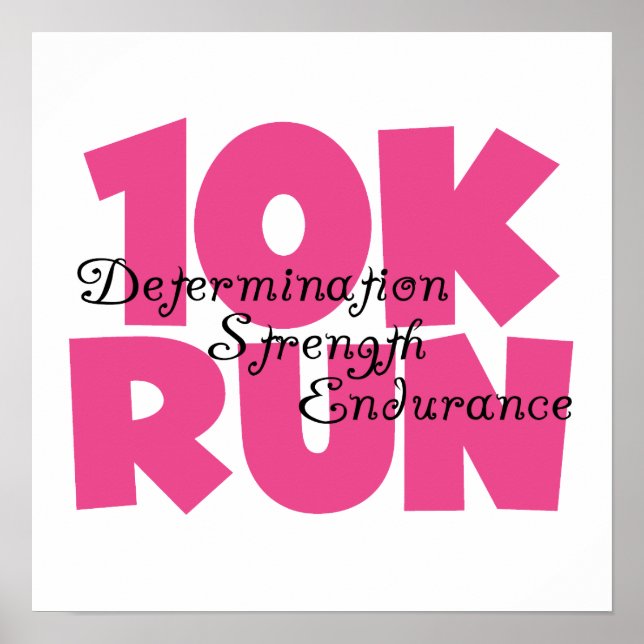 10K Run Pink Sports Running Poster (Front)