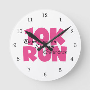 10K Run Pink Sports Running Round Clock