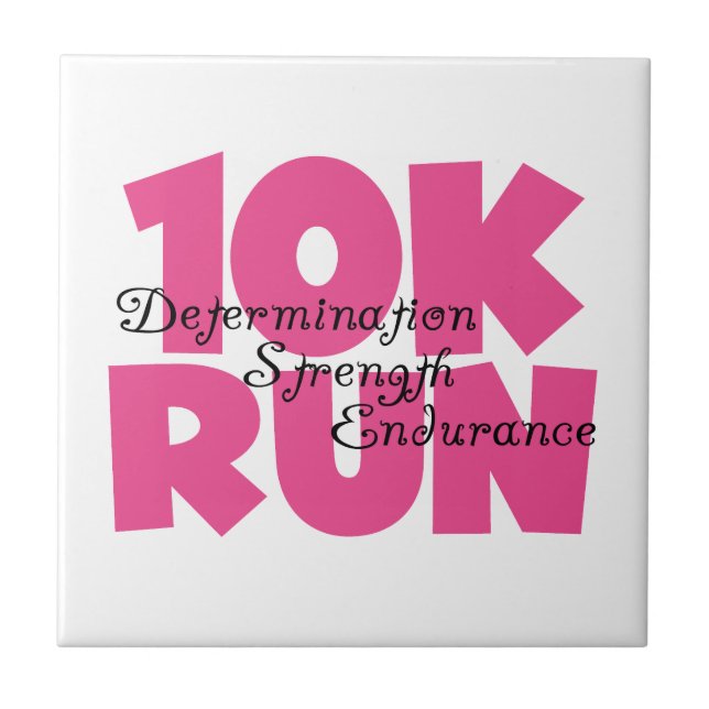 10K Run Pink Sports Running Tile (Front)