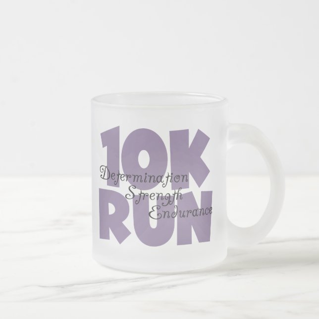 10K Run Purple Frosted Glass Coffee Mug (Right)