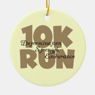 10K Run Tan Sports Running Ceramic Tree Decoration