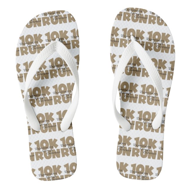 10K Run Tan Sports Running Flip Flops (Footbed)