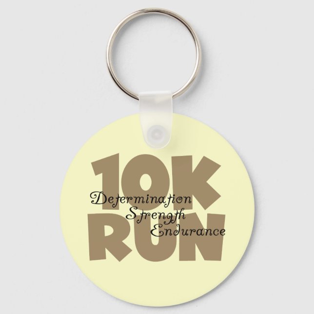 10K Run Tan Sports Running Key Ring (Front)