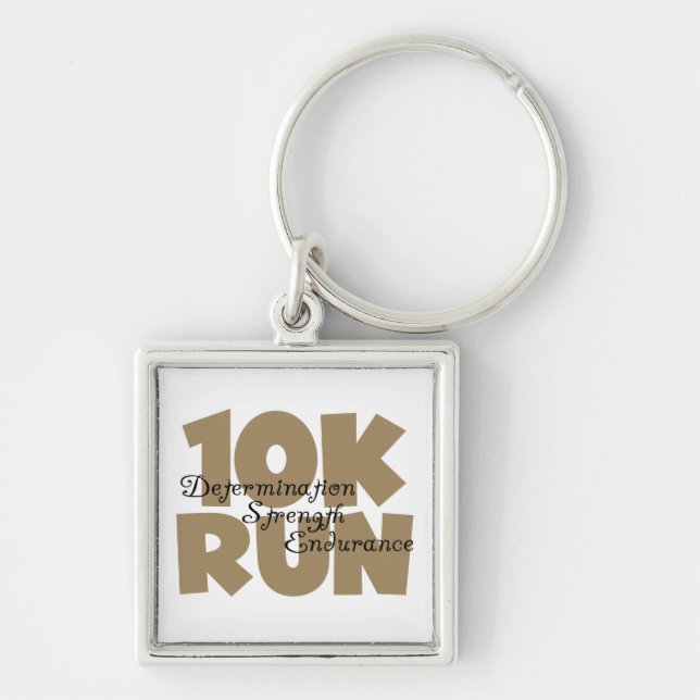 10K Run Tan Sports Running Key Ring (Front)