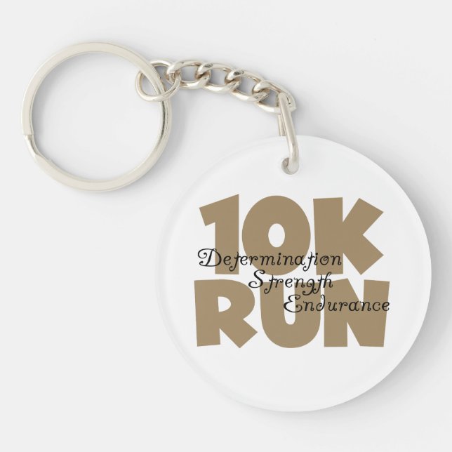 10K Run Tan Sports Running Key Ring (Front)