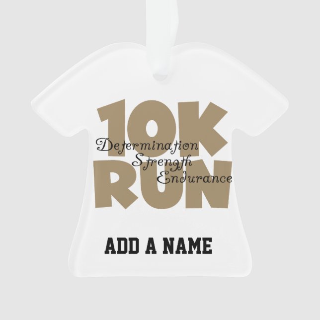 10K Run Tan Sports Running Ornament (Front)