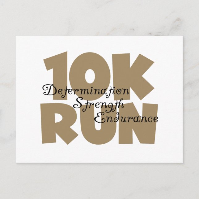 10K Run Tan Sports Running Postcard (Front)