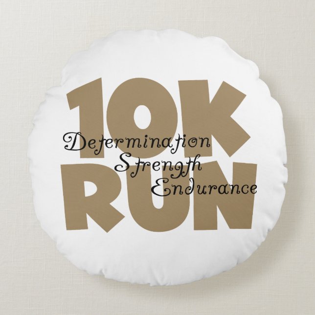 10K Run Tan Sports Running Round Cushion (Front)