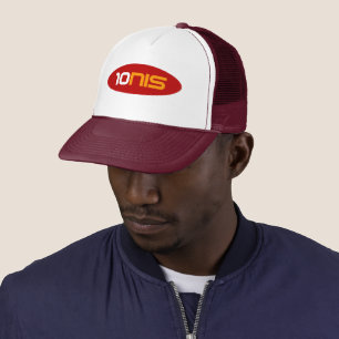 10NIS Red Tennis Sports Logo Trucker Hat