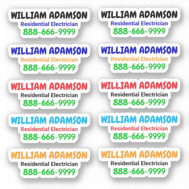 10pcs - Promotional Electrician Calling Stickers (Front)