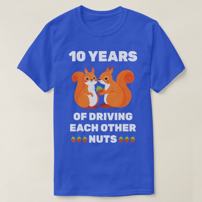 10th 10Year Tin Wedding Anniversary Funny Couple H T-Shirt (Design Front)