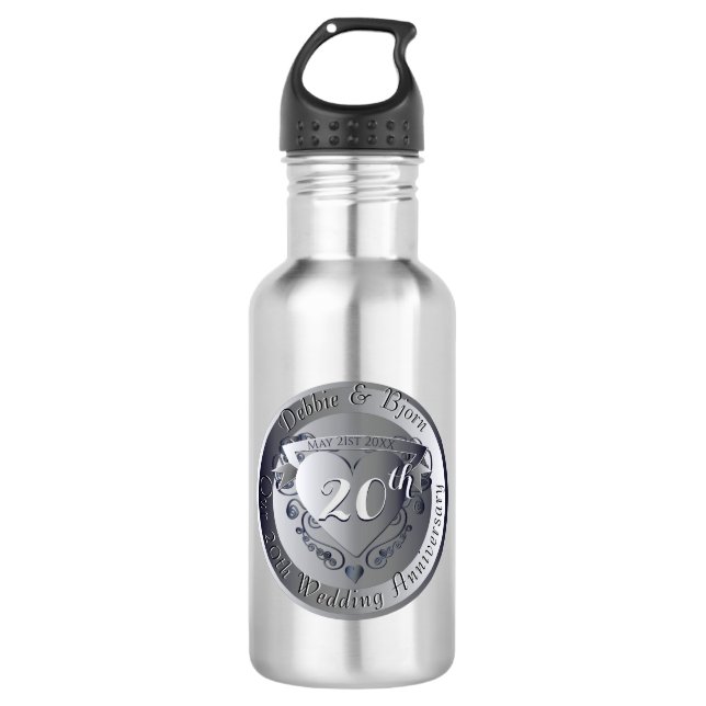 10th,11,20th,25th,70th Wedding Anniversary 532 Ml Water Bottle (Front)