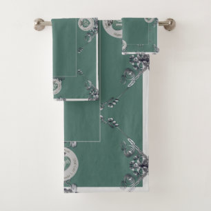 10th,11th,20th,25th,70th Silvery Grey Bath Towel Set