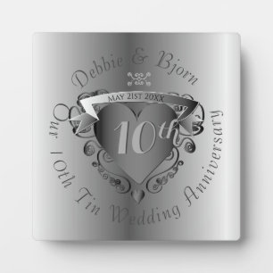 10th,11th,20th,25th Wedding Anniversary Heart Plaque