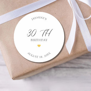 10th 20th 30th 40th 50th 60th 70th Birthday Party Classic Round Sticker