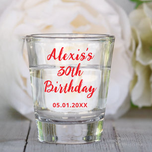 10th 20th 30th 40th 50th 60th 70th Birthday Party Shot Glass