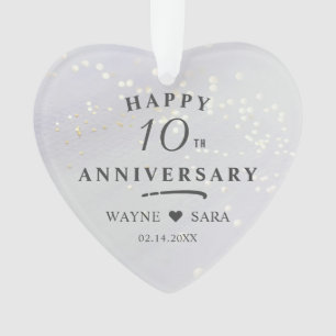 10th Aluminium Wedding Anniversary Photo Ornament