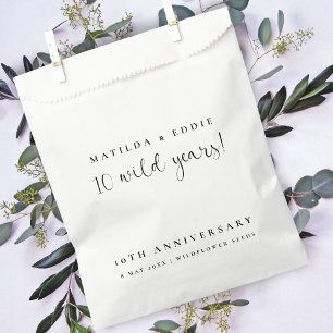 10th Anniversary   10 Wild Years Wildflower Seeds Favour Bags