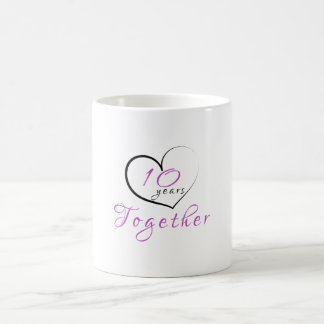 10th Anniversary 10 Years Together Heart Mug