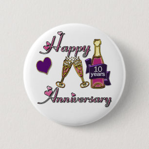 10th. Anniversary 6 Cm Round Badge