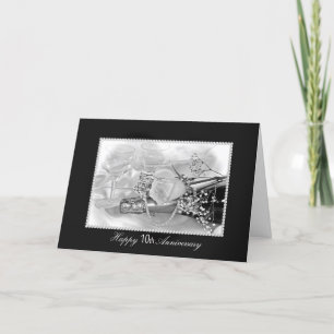 10th Anniversary champagne and roses Card