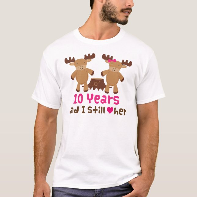 10th Anniversary Gift For Him T-Shirt (Front)