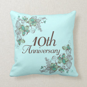 10th Anniversary Gift Throw PIllow