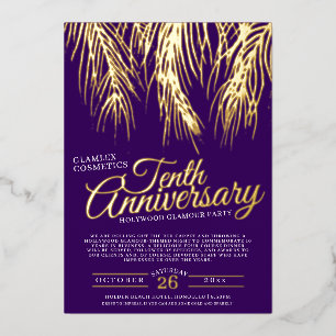 10th anniversary glamour party gold purple palms