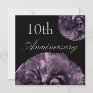 10th Anniversary Invitation DEEP PURPLE Roses