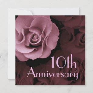 10th Anniversary Invitation - PINK Rose