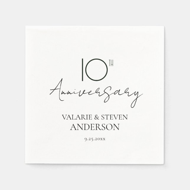 10th Anniversary Minimal Napkins (Front)
