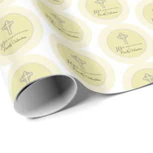 10th Anniversary of Priest Embossed Cross Wrapping Paper