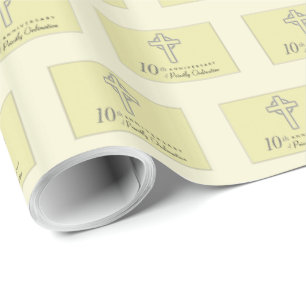 10th Anniversary of Priest Embossed Cross Wrapping Paper
