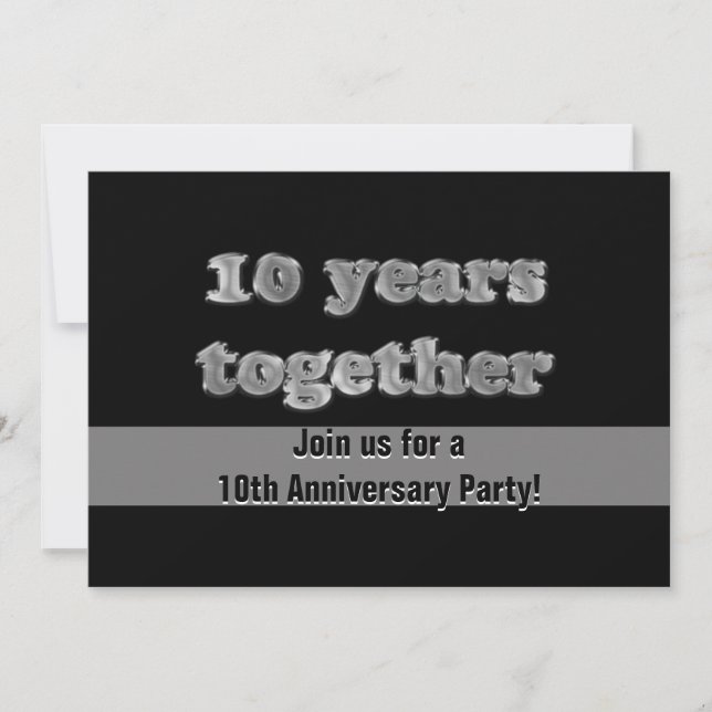 10th Anniversary Party | 10 Years Together Invitation (Front)