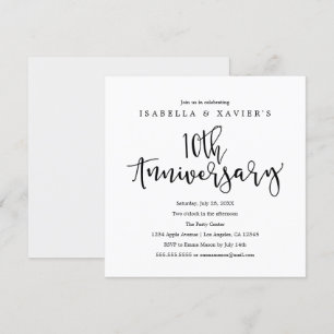 10th Anniversary   Party Invitation