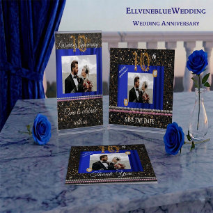 10th Anniversary Party Photo   Modern Diamond Invitation