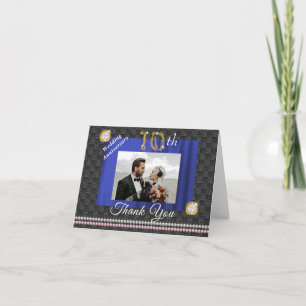 10th Anniversary Photo Thank You   Modern Diamonds Card