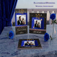 10th Anniversary Save the Date | Royal Blue Silk