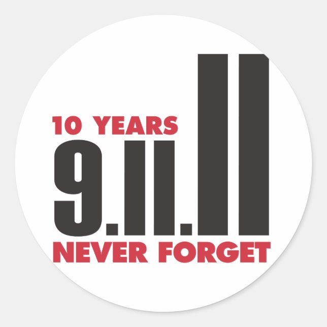 10th Anniversary September 11th Sticker (Front)