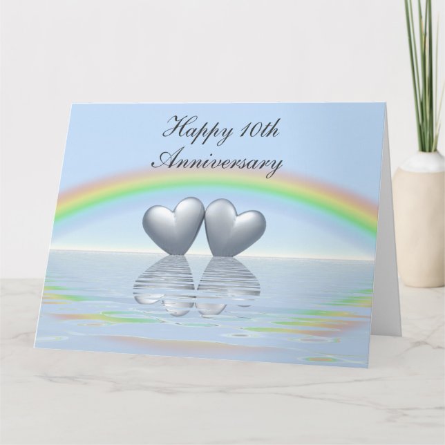 10th Anniversary Tin Hearts Card (Front)