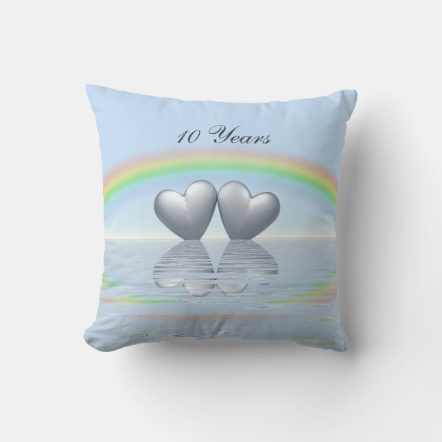 10th Anniversary Tin Hearts Cushion (Front)