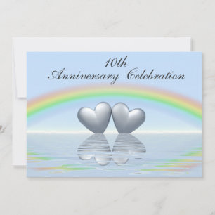 10th Anniversary Tin Hearts Invitation