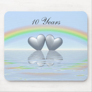 10th Anniversary Tin Hearts Mouse Mat