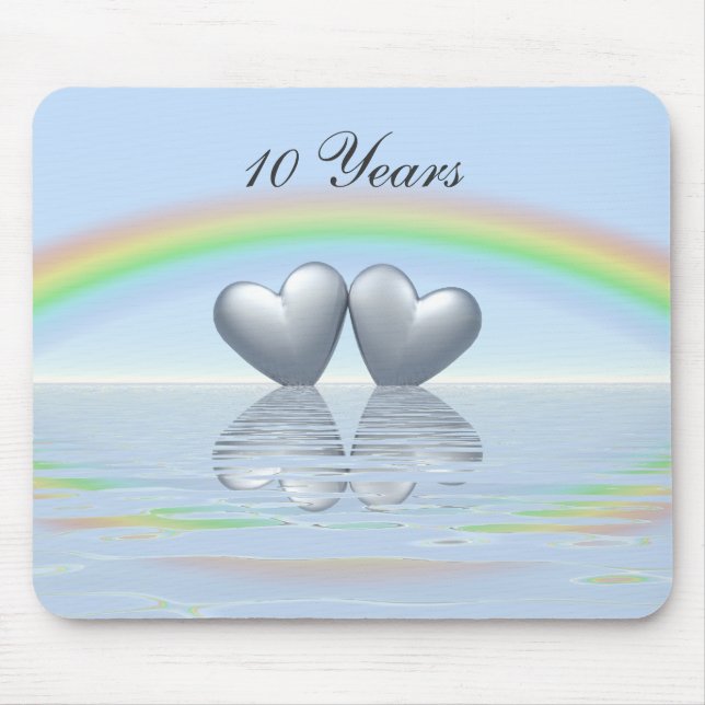 10th Anniversary Tin Hearts Mouse Mat (Front)