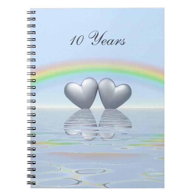 10th Anniversary Tin Hearts Notebook (Front)