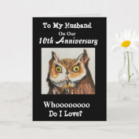 10th Anniversary To My Husband Funny Owl Love