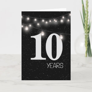10th Anniversary with Lights and Stars   Card