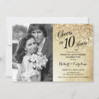 10th Anniversary with Photo - Gold